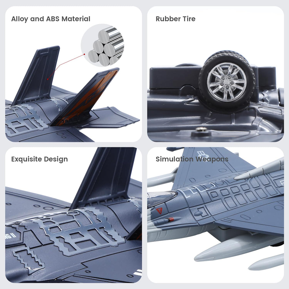 HOLYFUN double-fighter-jet toy rear view highlighting compact design