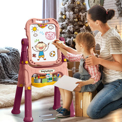HOLYFUN double-sided magnetic easel and chalkboard for versatile art