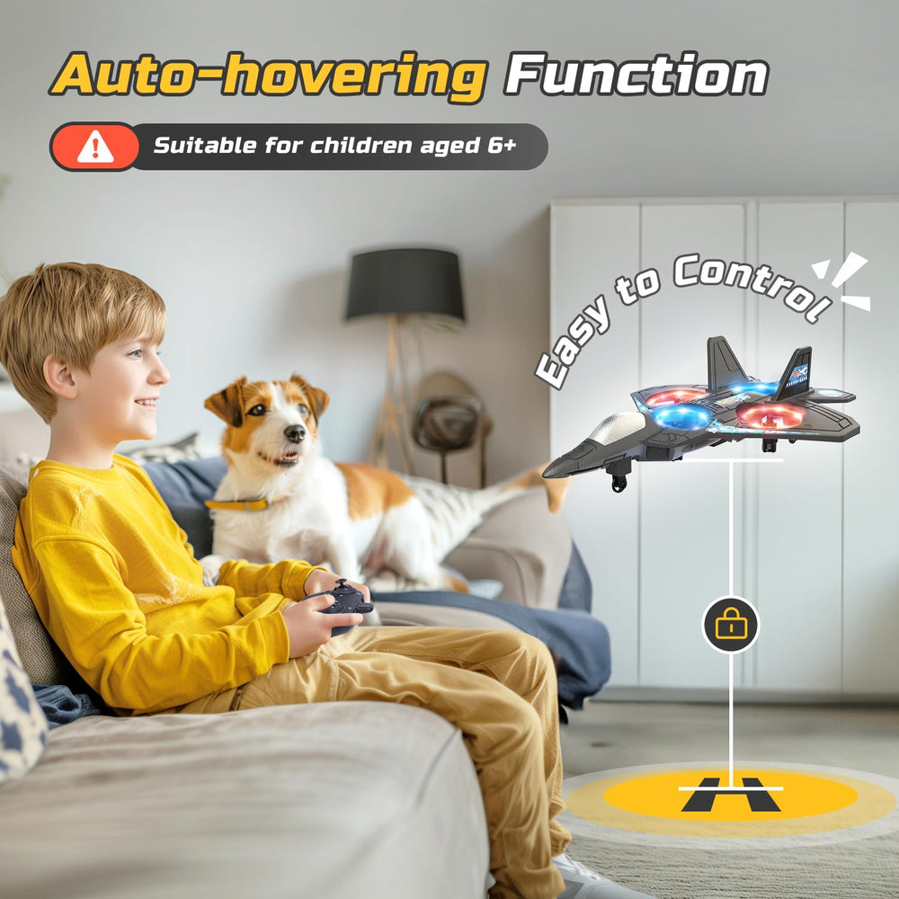 HOLYFUN RC plane with propeller guard demonstrating enhanced safety during play