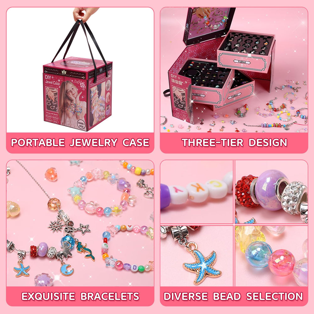 HOLYFUN three-tier storage system keeps necklaces, bracelets, and beads neatly organized