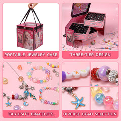 HOLYFUN three-tier storage system keeps necklaces, bracelets, and beads neatly organized