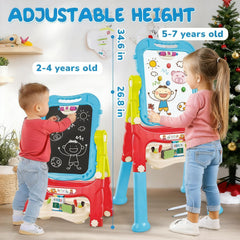 HOLYFUN toddler easel height settings adapt as children grow and explore.