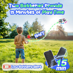 HOLYFUN Foam UFO Drone dual batteries extend flight time.