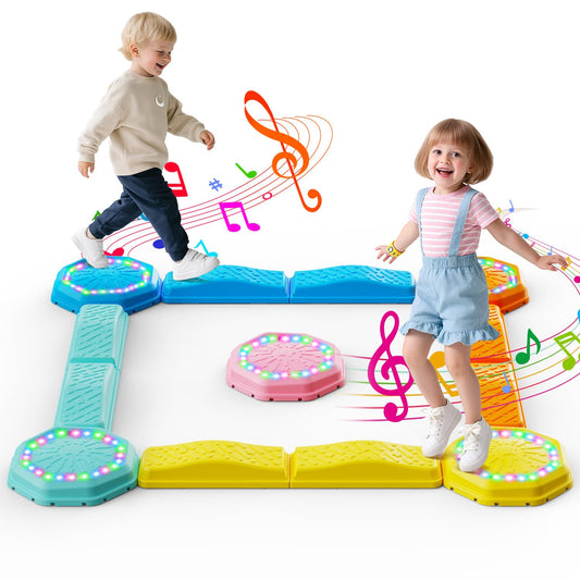 Holyton music light-up balance beam activates notes for rhythm play.