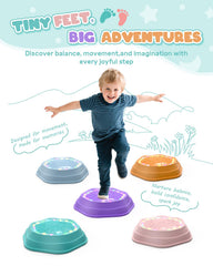 Holyton Music Light-Up Stepping Stones pink non-slip bottom enhances stability.