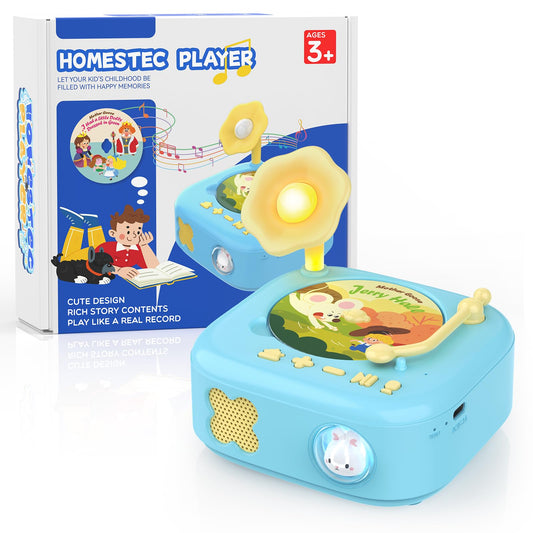 HOMESTEC Montessori phonograph-style story player sparks imaginative listening.