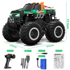 HOMETALL 1:16-scale RC car green with detailed decals for immersive play.