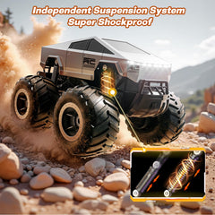 HOMETALL LED lights on the RC truck improve nighttime visibility.