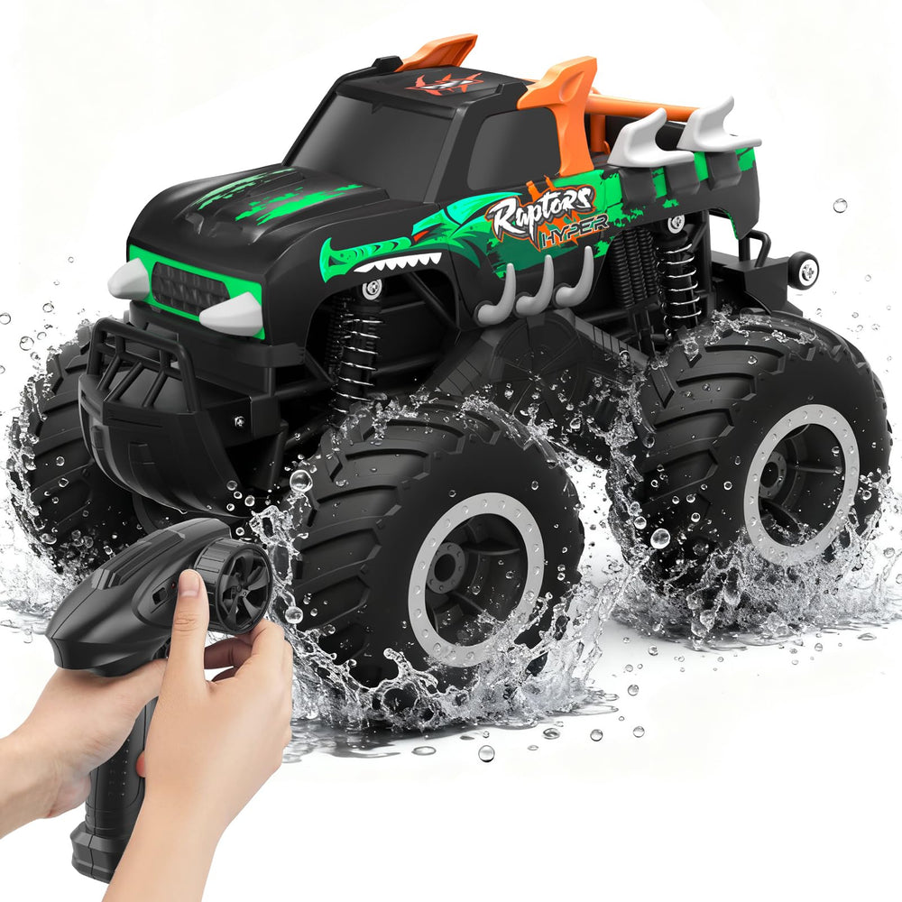 HOMETALL remote-control-monster-truck green for outdoor all-terrain play.