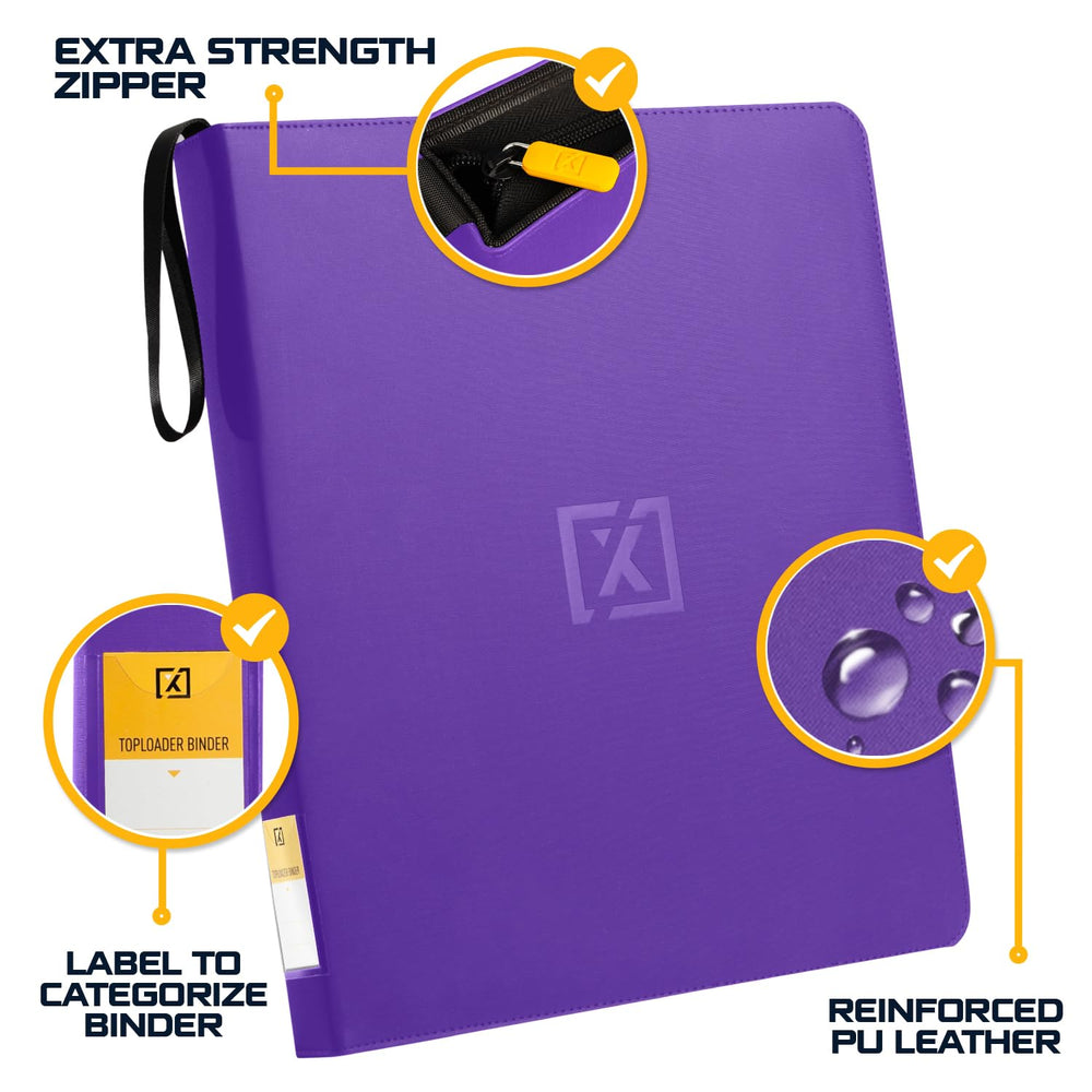 HOMEXPRO X PRO Toploader Binder includes toploaders for immediate storage.