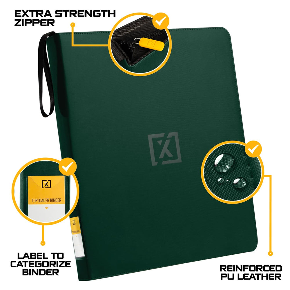 HOMEXPRO X PRO binder interior shown with toploaders protecting cards