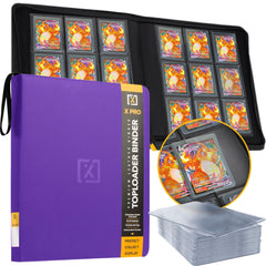 HOMEXPRO X PRO Toploader Binder opened to show 9-pocket pages for quick viewing.