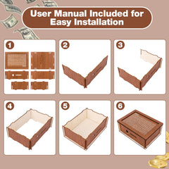 Homgaty wooden money box complements home decor while promoting saving habits.
