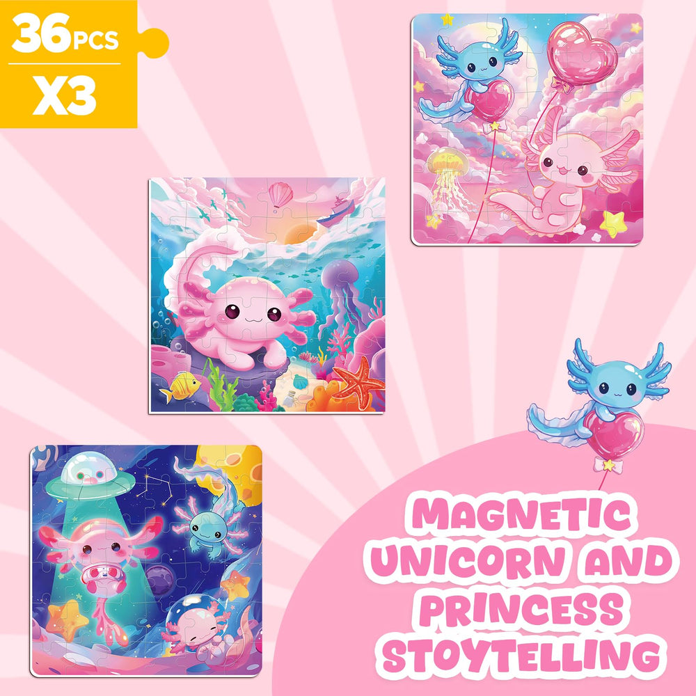Homicozy axolotl puzzle fold-out travel case eases packing.