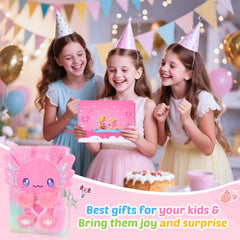 Homicozy multi-color writing pen enhances vibrant notes in the axolotl diary.