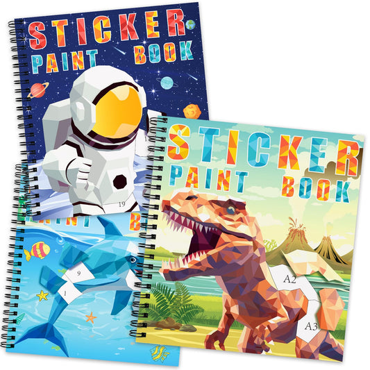homicozy dinosaur sticker paint book cover encourages screen-free play and imaginative fun