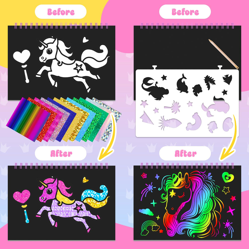 Homicozy DIY Creativity Play: kids express ideas with foil and scratch art.