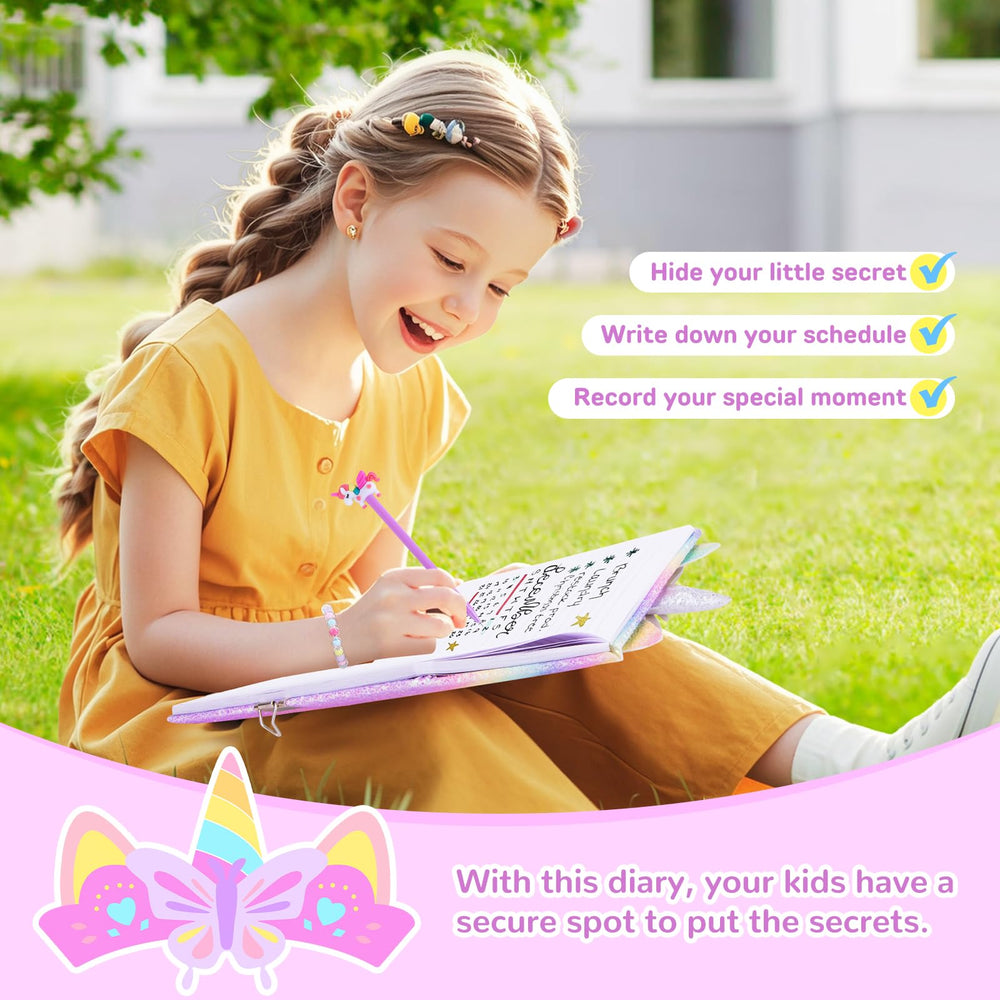 Glitter texture and embroidery details on the Homicozy diary finish