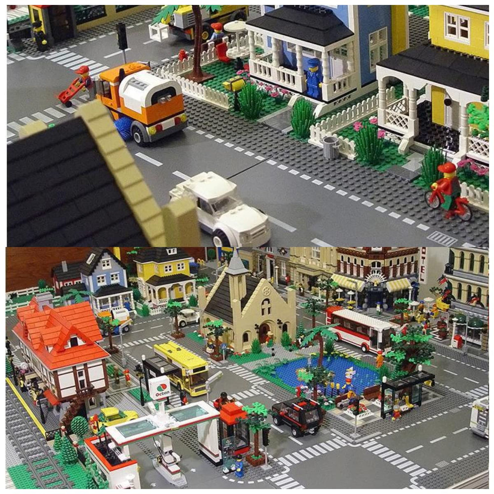 Homikidy baseplates stacked vertically encourage tall, imaginative structures.