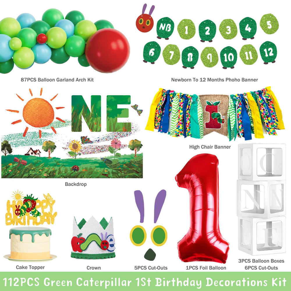 Homond Green Caterpillar balloon garland adds festive color and easy setup