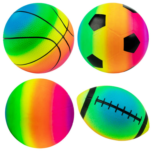 Homotte Rainbow football ball; 8.5-inch, ergonomic grip for outdoor play.