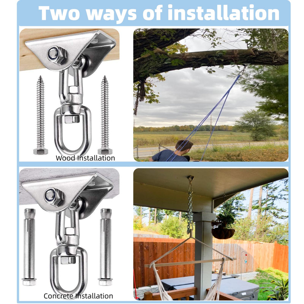 High capacity hardware supports heavy hammocks securely