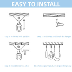 Includes M8 carabiner and mounting screws for secure setup