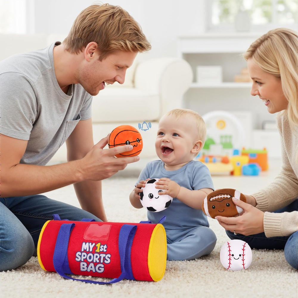 HOMQYTE Basketball plush ball, bright color for imaginative play