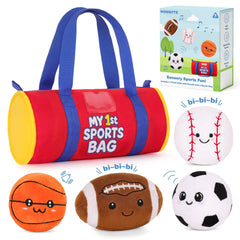 HOMQYTE Soccer ball plush with smiling face for safe indoor play