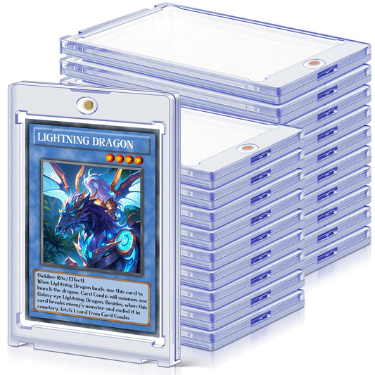 Homthy 20-pack magnetic card holders protect standard-size cards and prevent bending.