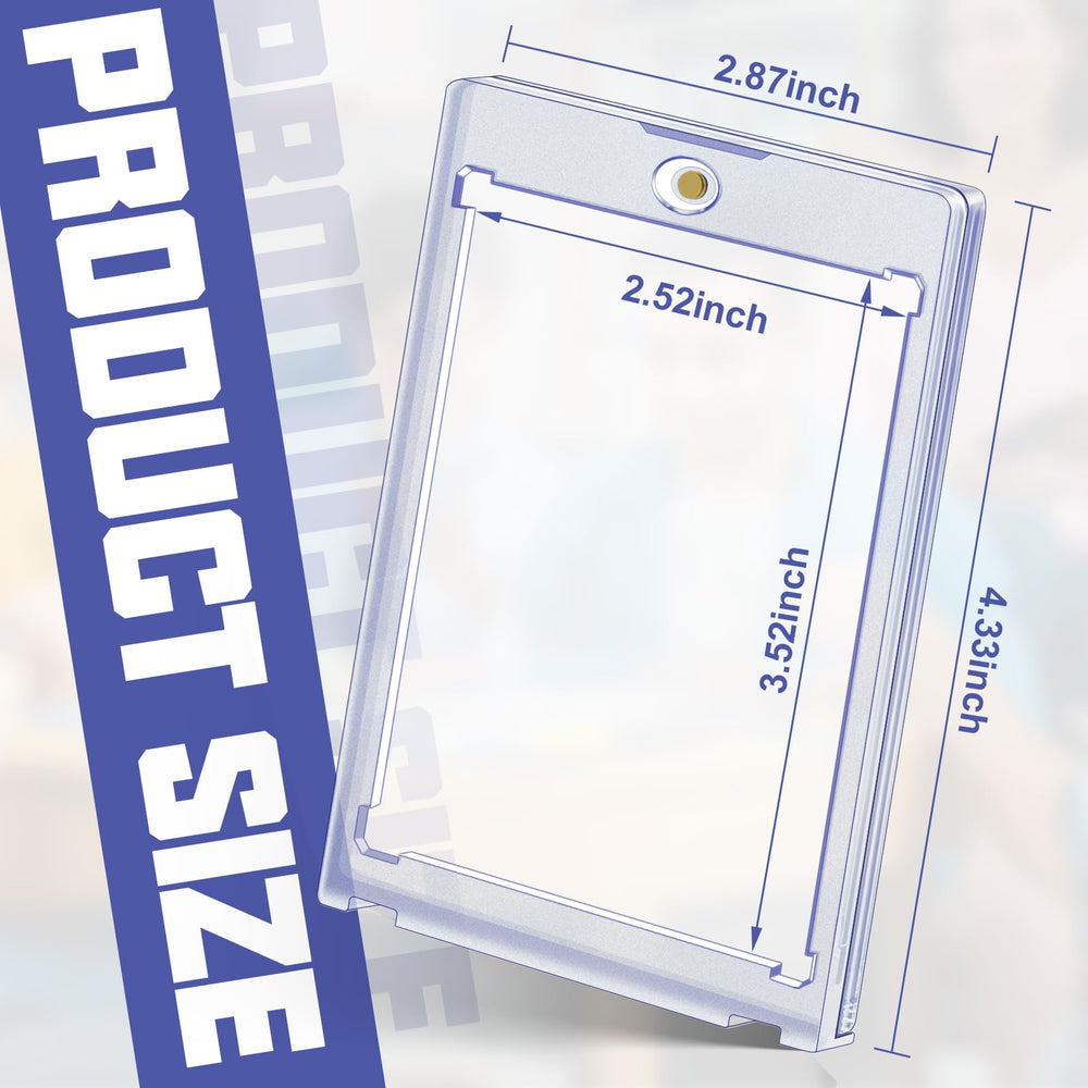 Homthy clear acrylic card case shows card details with precise interior dimensions.