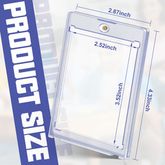 Homthy clear acrylic card case shows card details with precise interior dimensions.