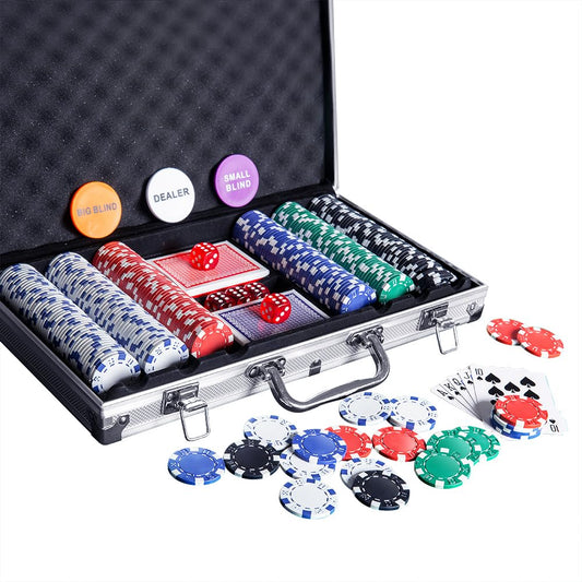 Homwom poker chip set case open shows durable aluminum storage for organized play