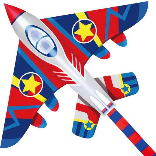 Honbo 58-inch Fighter Plane Kite in flight offers stable handling for beginners on breezy days.