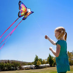 Honbo Butterfly Kite features a 300ft line for long, controllable flights.
