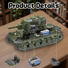 Honchoes KV-2 cannon elevation adjustable for realistic scale modeling.