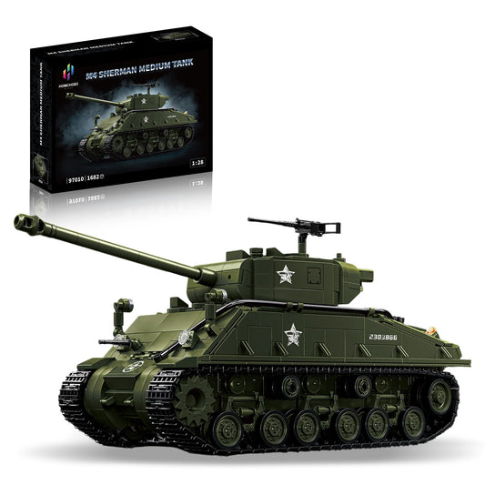 Honchoes M4 Sherman tank at 1:28 scale for precise display and education.
