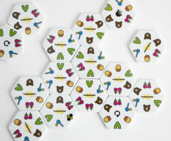 HoneyCombs Game drawstring bag stores tiles neatly for travel