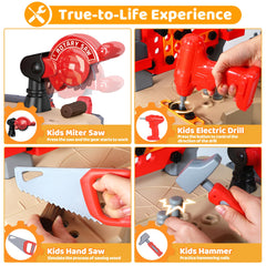 Honeystar mechanical miter saw promotes safe, imaginative cuts during pretend projects.