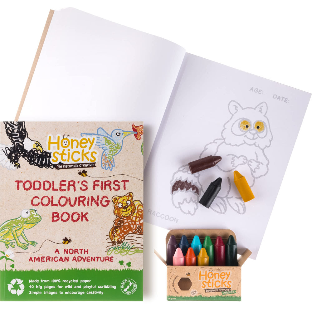 Honeysticks 12-color crayon set: vibrant hues for young artists.