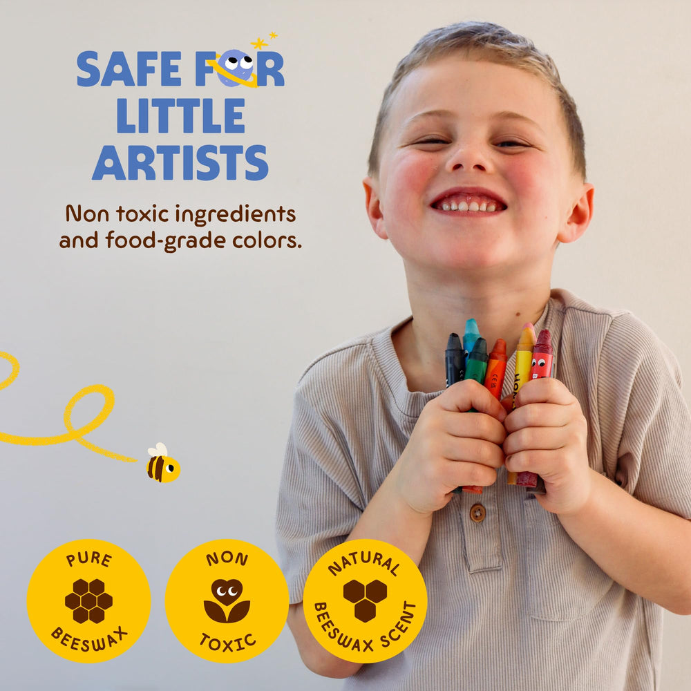 Honeysticks Jumbo Crayons wrapped to keep hands clean.