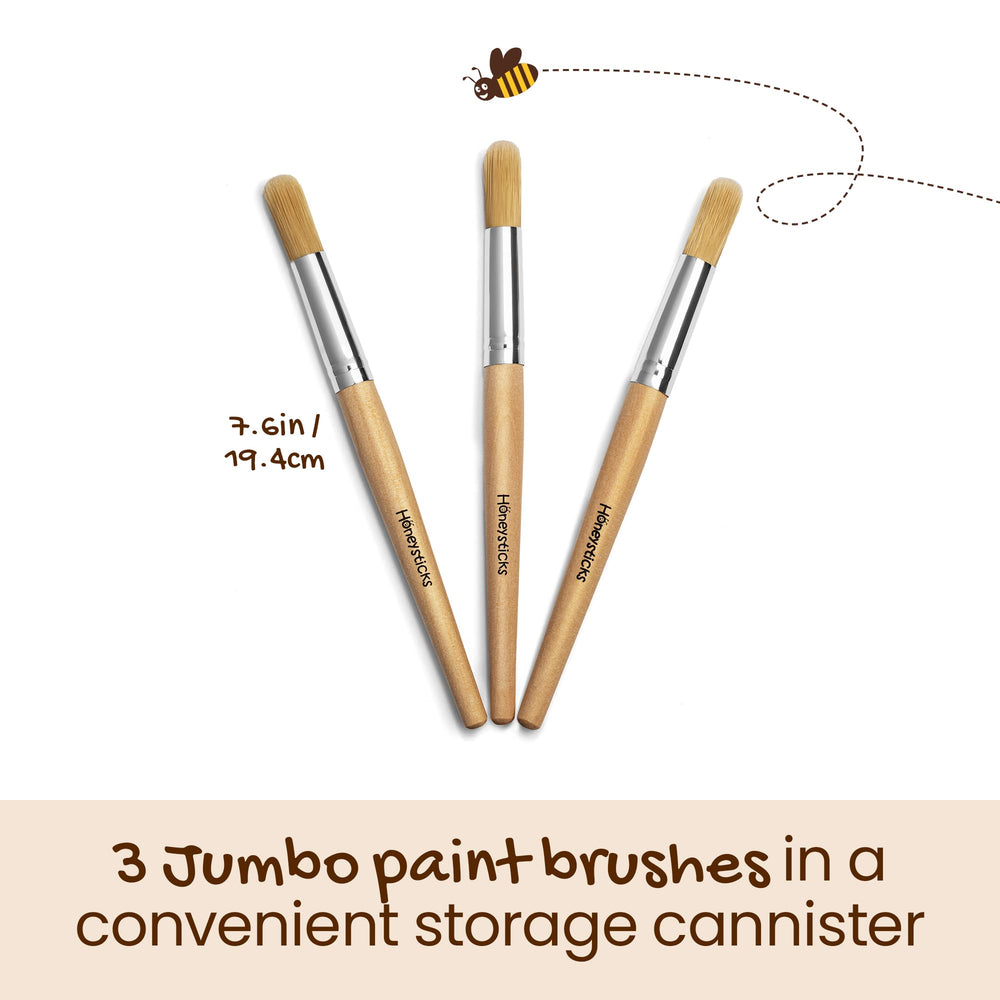 Honeysticks jumbo brush with ergonomic grip supports precise control in kid-friendly art time
