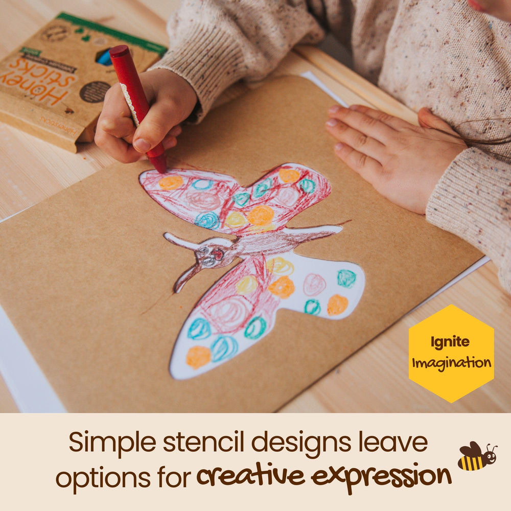 Honeysticks eight-pack jumbo beeswax crayons vibrant kid safe coloring