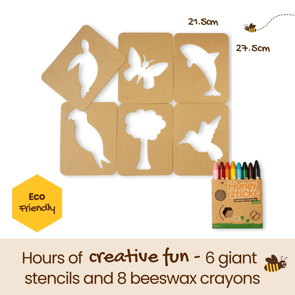 Honeysticks recyclable cardboard stencils support eco friendly art time