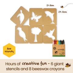 Honeysticks recyclable cardboard stencils support eco friendly art time