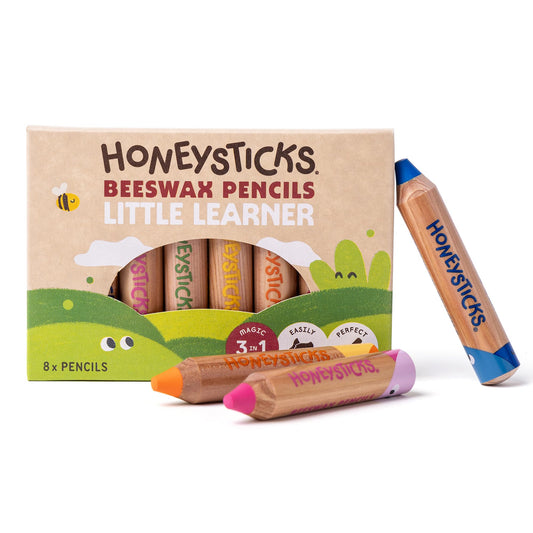 Honeysticks Little Learner 8-pack pencils with bright colors for tiny hands