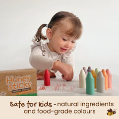 Honeysticks toddlers holding crayon demonstrates easy grip for beginners