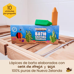 Easy-grip Honeysticks triangle bath crayons for little hands
