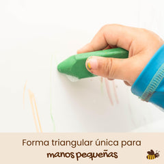 Crayons used on shower tiles for creative bath play with Honeysticks