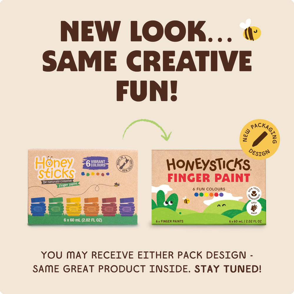 Water-based non-toxic formula of Honeysticks finger paint for safe use